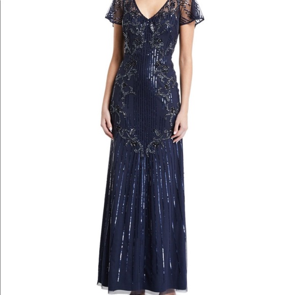 Aidan Mattox Dresses & Skirts - Aiden Mattox navy beaded dress